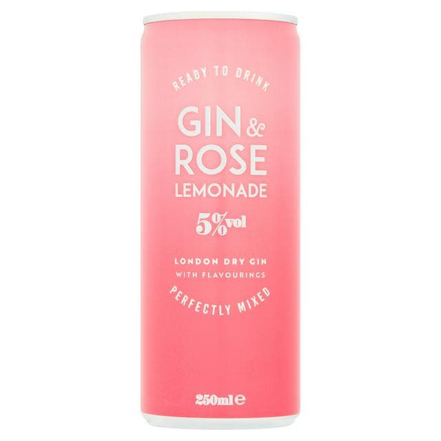 Sainsbury's Gin & Rose Lemonade 250ml - gallery image 1