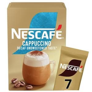 Nescafe Cappuccino Decaf Unsweetened Instant Coffee Sachets x7 105g