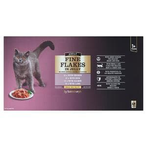 Sainsbury's Adult Fine Flakes in Jelly Cat Food 1+ Years 48 x 100g
