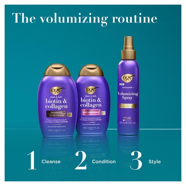 OGX Biotin & Collagen Hair Thickening Shampoo 385ml - gallery image 6