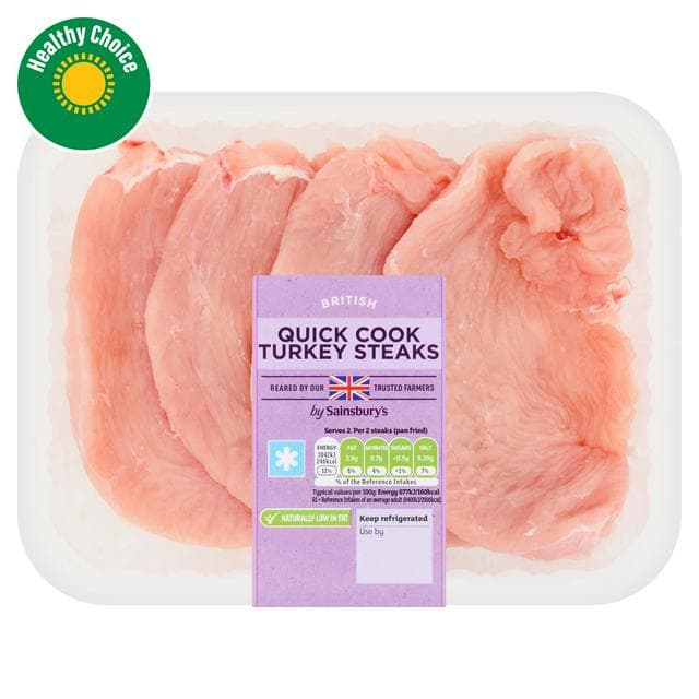 Sainsbury's Quick Cook Fresh British Turkey Steaks x4 400g - gallery image 1