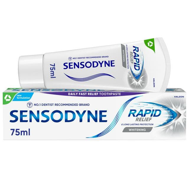Sensodyne Rapid Relief Whitening Sensitive Toothpaste 75ml - gallery image 1