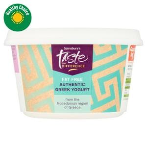 Sainsbury's Authentic Fat Free Greek Yogurt, Taste the Difference 500g