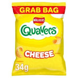 Walkers Quavers Cheese Snacks Grab Bag Crisps 34g