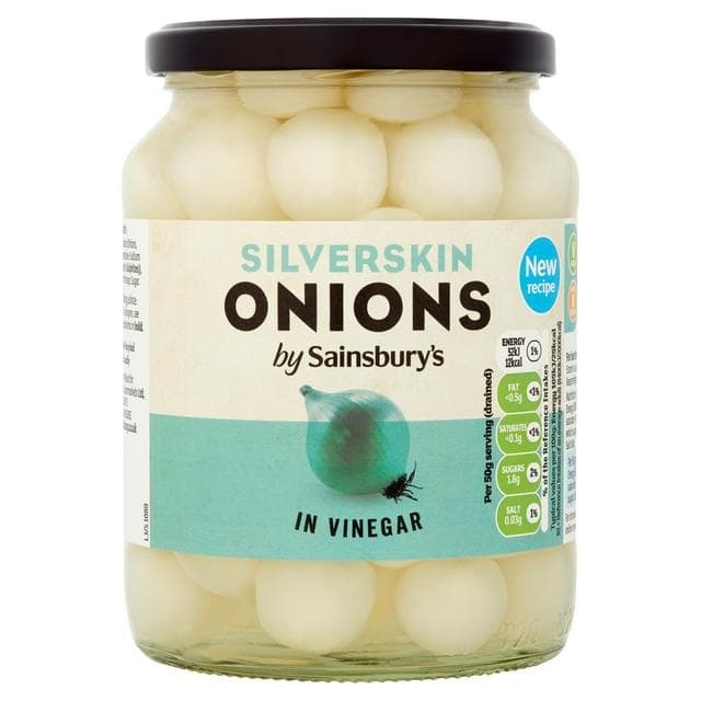 Sainsbury's Silverskin Onions in Vinegar 680g (360g*) - gallery image 1