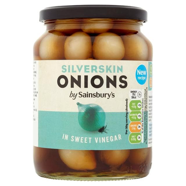 Sainsbury's Silverskin Onions in Sweet Vinegar 680g (360g*) - gallery image 1