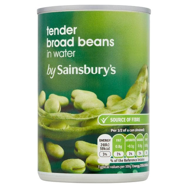 Sainsbury's Tender Broad Beans In Water 300g (195g*) - gallery image 1