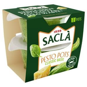 Sacla' Pesto Pots No. 1 Classic Basil 2x45g