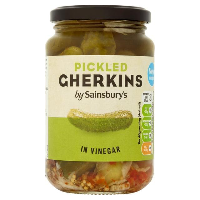 Sainsbury's Pickled Gherkins in Vinegar 340g (170g*) - gallery image 1