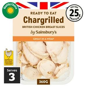Sainsbury's Chargrilled British Chicken Breast Slices 360g