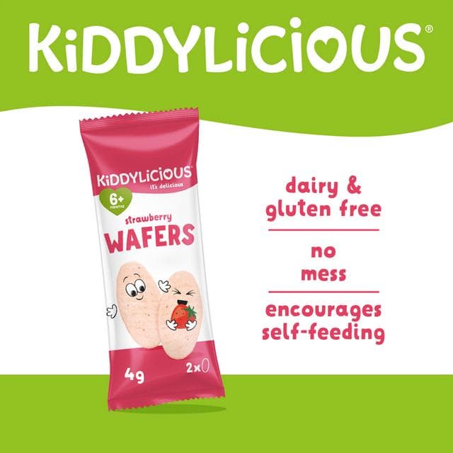 Kiddylicious Strawberry Maxi Wafers Baby Snacks 10x4g - gallery image 2