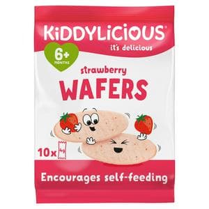 Kiddylicious Strawberry Maxi Wafers Baby Snacks 10x4g