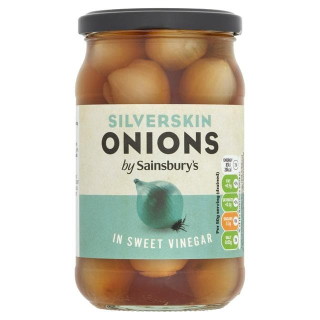 Sainsbury's Sweet Silverskin Onions in Vinegar 440g (230g*) - gallery image 1