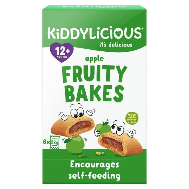 Kiddylicious Apple Fruity Bakes Baby Snacks 6x22g - gallery image 1