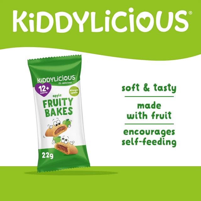 Kiddylicious Apple Fruity Bakes Baby Snacks 6x22g - gallery image 2