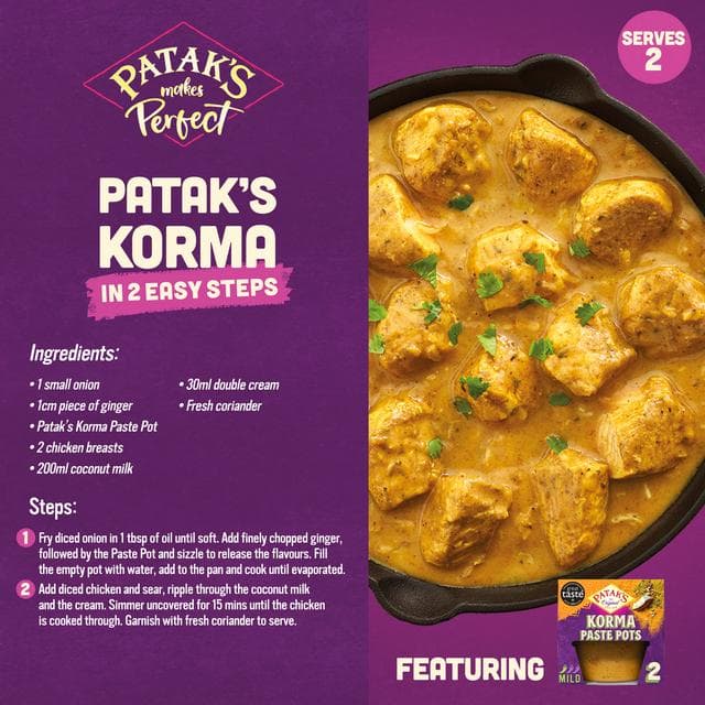 Patak's Korma Paste Pots 2 x 70g - gallery image 2