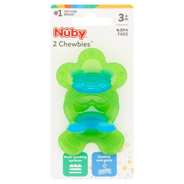 Nuby Chewbies Teethers 3 Months+ Twinpack - gallery image 1