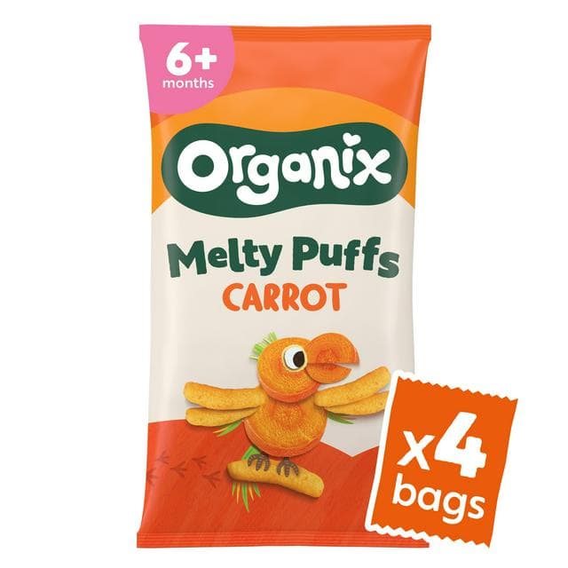 Organix Melty Organic Carrot Baby Puffs Multipack 6 months+ 4x18g - gallery image 1