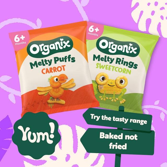 Organix Melty Organic Carrot Baby Puffs Multipack 6 months+ 4x18g - gallery image 4