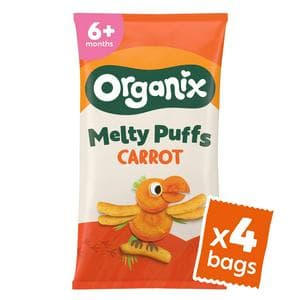 Organix Melty Organic Carrot Baby Puffs Multipack 6 months+ 4x18g