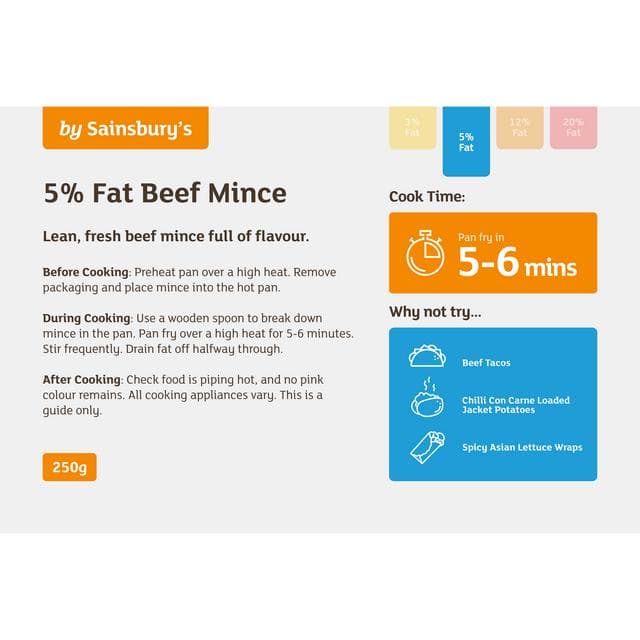 Sainsbury's British or Irish 5% Fat Beef Mince 250g - gallery image 2