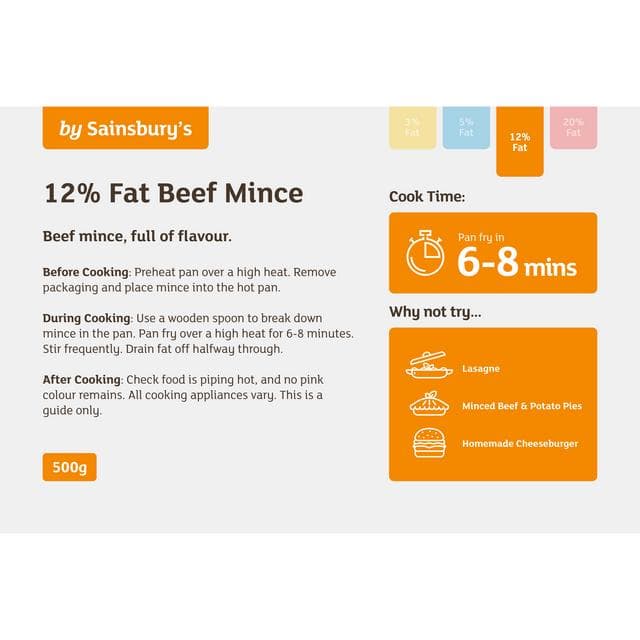 Sainsbury's British or Irish 12% Fat Beef Mince 500g - gallery image 2