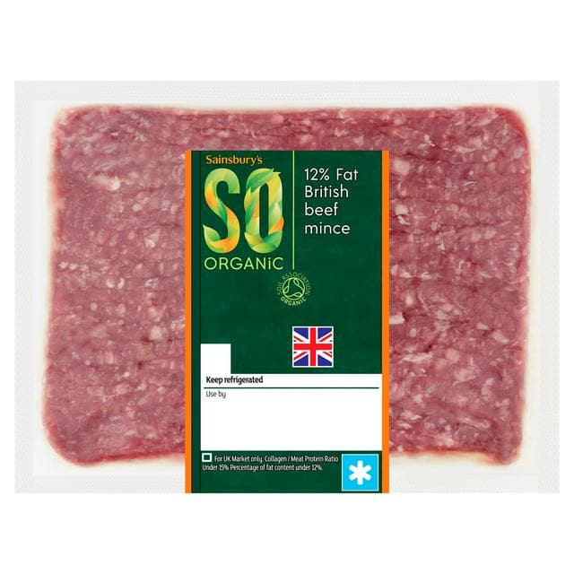 Sainsbury's Organic British Beef Mince 12% Fat 500g - gallery image 1