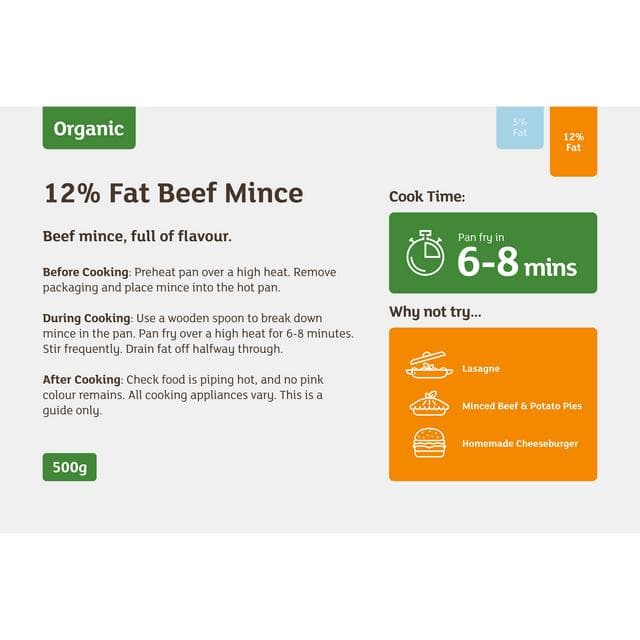 Sainsbury's Organic British Beef Mince 12% Fat 500g - gallery image 2
