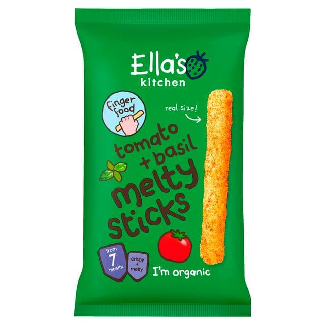 Ella's Kitchen Organic Tomato & Basil Melty Sticks Baby Snack 7+ Months 16g - gallery image 1