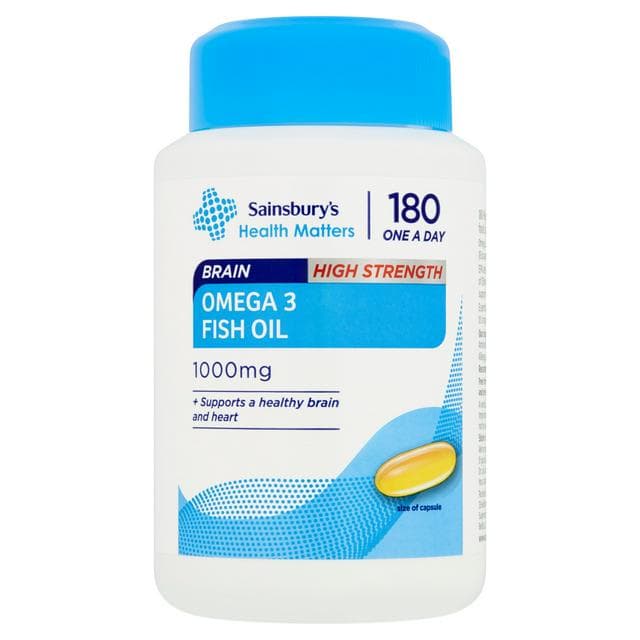 Sainsbury's Omega 3 Fish Oil 1000mg One A Day x180 Capsules - gallery image 1