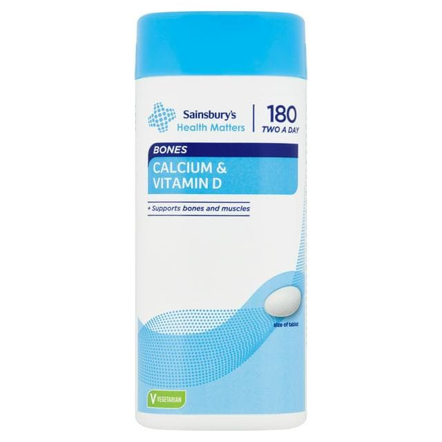 Sainsbury's Bones Calcium & Vitamin D Tablets 2 a Day x180 - gallery image 1