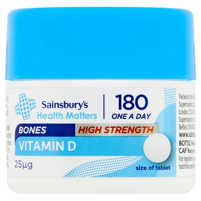 Sainsbury's Bones Vitamin D 25µg One A Day x180 Tablets - gallery image 1