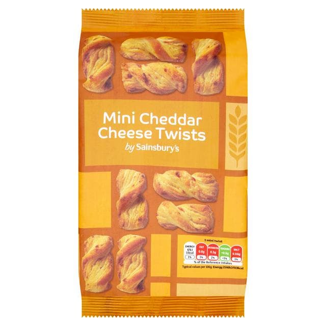 Sainsbury's Mini Cheddar Cheese Twists 125g - gallery image 1