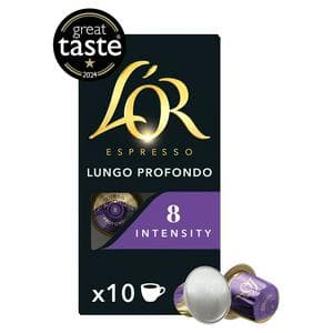 L'OR Nespresso Compatible Espresso Lungo Profondo x10 Aluminium Coffee Capsules Intensity 8