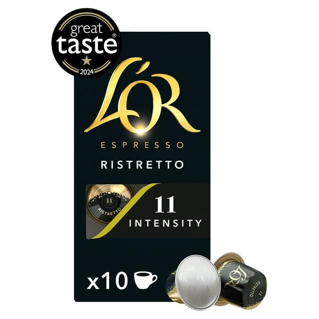 L'OR Nespresso Compatible Espresso Ristretto Aluminium Coffee Capsules Intensity 11, x10 - gallery image 1