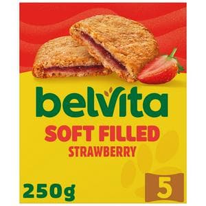Belvita Soft Bakes 5 x 50g Strawberry Filled Cereal Multipack Snack Bars