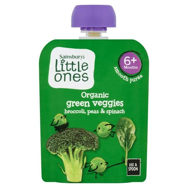 Sainsbury's Little Ones Organic Green Veggies Broccoli, Peas & Spinach 6+ Months 70g - gallery image 1