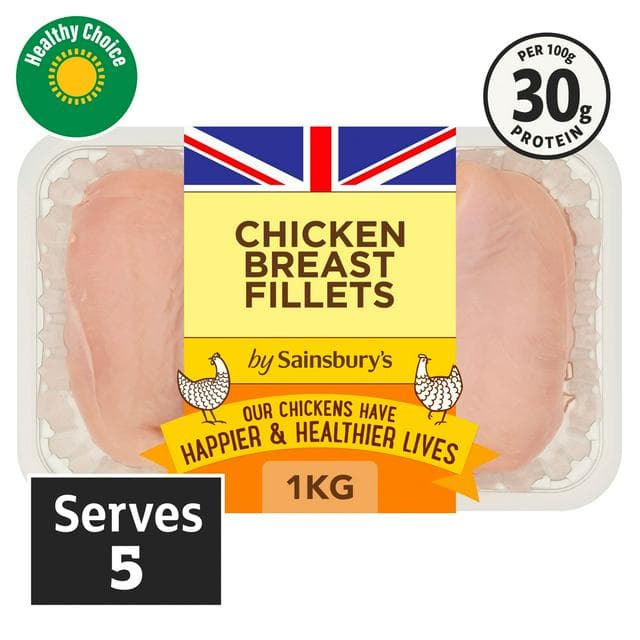 Sainsbury's 1kg British Fresh Skinless & Boneless Chicken Breast Fillets - gallery image 1