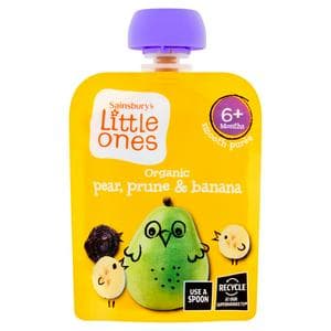 Sainsbury's Little Ones Organic Pear, Prune & Banana Smooth Puree 6+ Months 70g