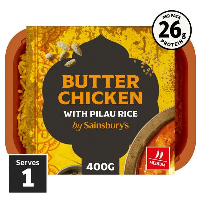 Sainsbury's Indian Butter Chicken with Pilau Rice Ready Meal for 1 400g - gallery image 1