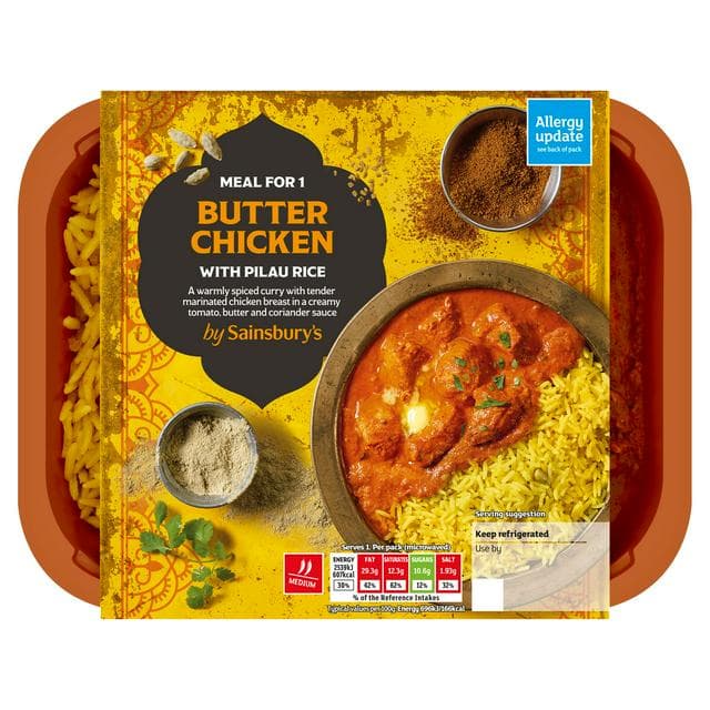 Sainsbury's Indian Butter Chicken with Pilau Rice Ready Meal for 1 400g - gallery image 1