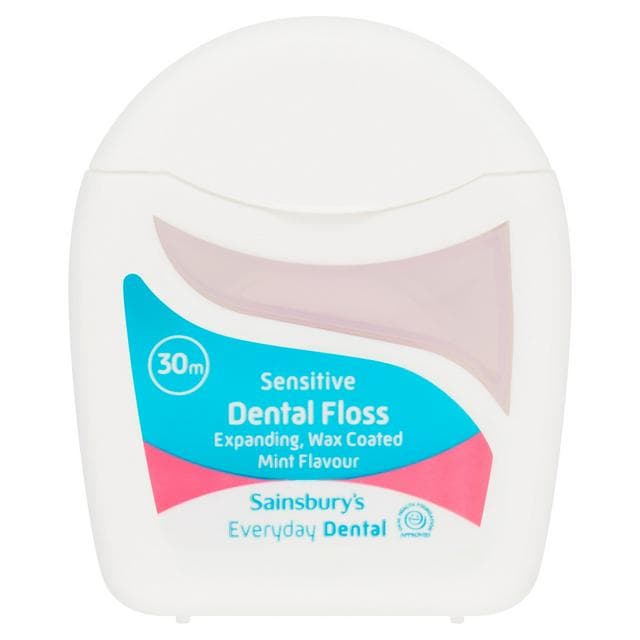 Sainsbury's Sensitive Dental Floss Mint Flavour 30m - gallery image 1