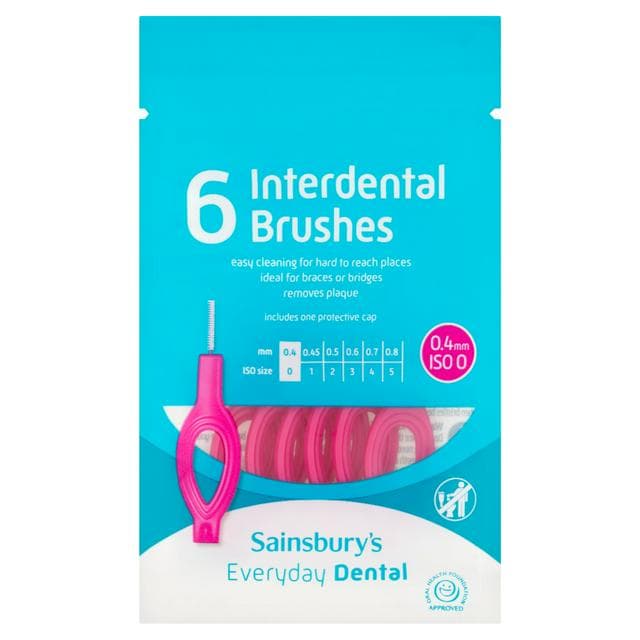 Sainsbury's Interdental Brush 0.4mm ISO 0 Pink x6 - gallery image 1