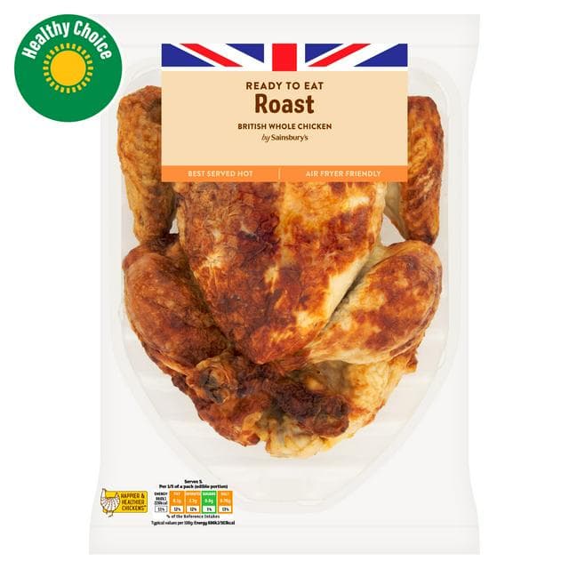 Sainsbury's Roast Whole Cooked British Chicken 894g - 1112g - gallery image 1