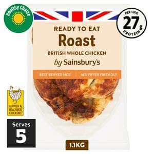Sainsbury's Roast Whole Cooked British Chicken 894g - 1112g
