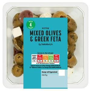 Sainsbury's Mixed Olives & Greek Feta 160g