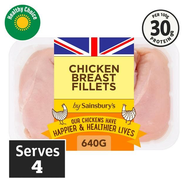 Sainsbury's 640g British Fresh Skinless & Boneless Chicken Breast Fillets - gallery image 1