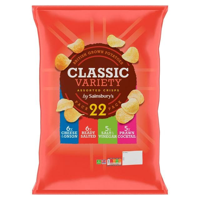 Sainsbury's Variety Multipack Crisps 22 x 25g - gallery image 1