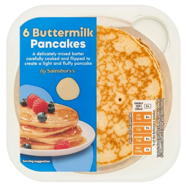 Sainsbury's Buttermilk Pancakes x6 240g - gallery image 1