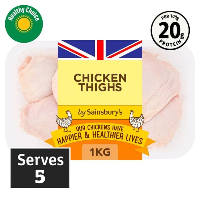Sainsbury's 1kg British Fresh Chicken Skin on Thighs - gallery image 1